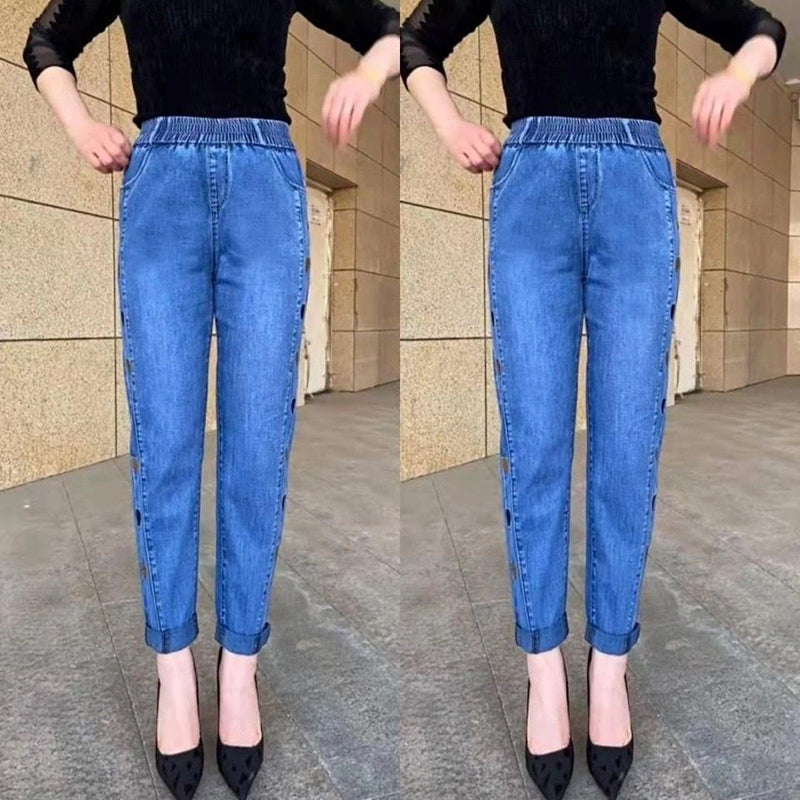 Thalina™ | Highly Elastic Jeans with Heart Motif